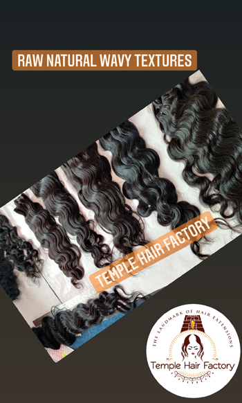 Raw Wavy Weft Temple Hair Factory